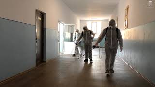 S-a dezinfectat Liceul Teoretic „Liviu Rebreanu” (VIDEO)