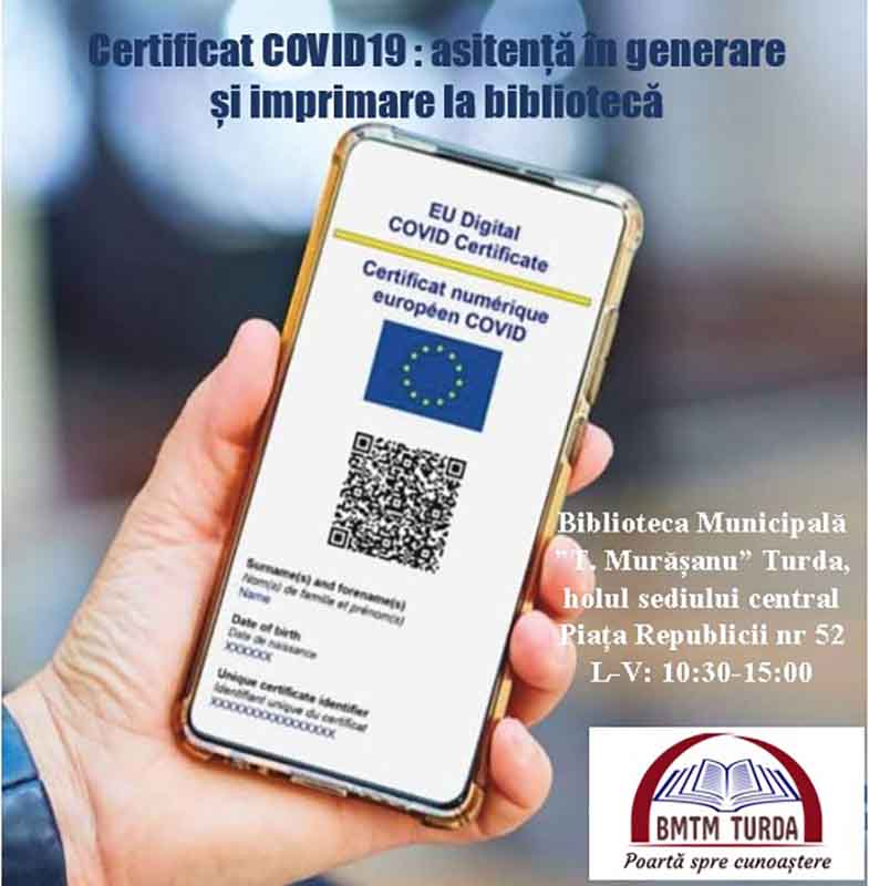 biblioteca teodor murasanu certificat covid turda