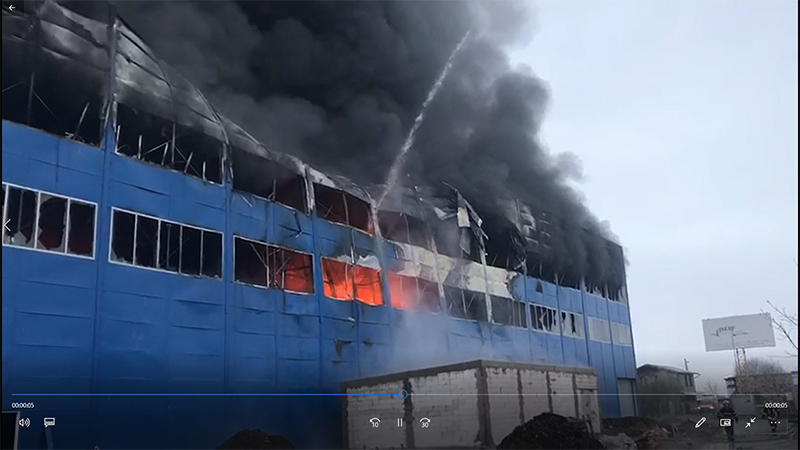 Incendiul de la Câmpia Turzii - filmare pompieri
